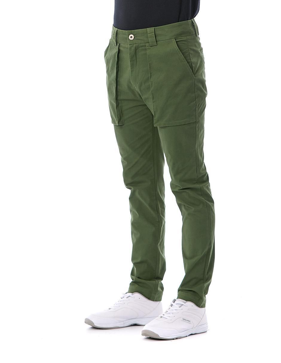 Pantalón regular de gabardina para hombre 7