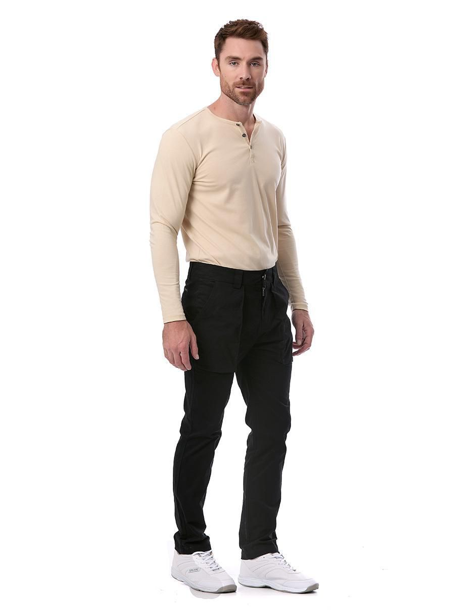 Pantalón regular de gabardina para hombre 2