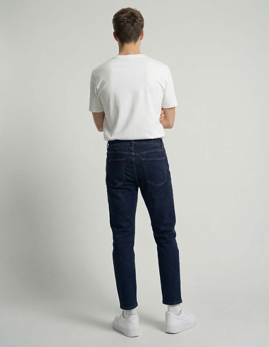 Jeans straight lavado obscuro para hombre 5