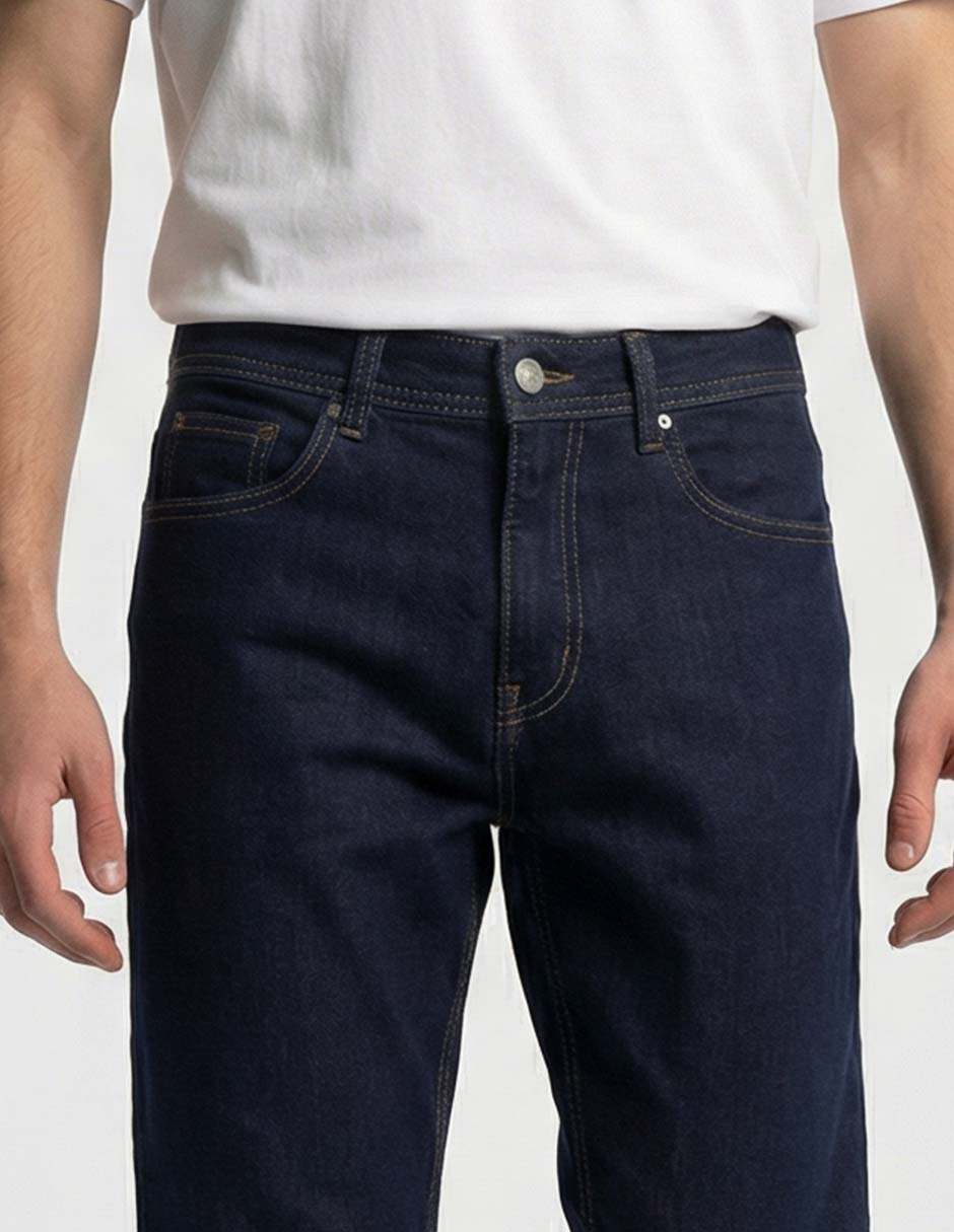 Jeans straight lavado obscuro para hombre 7