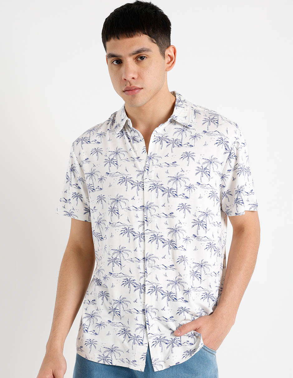 Camisa casual manga corta para hombre