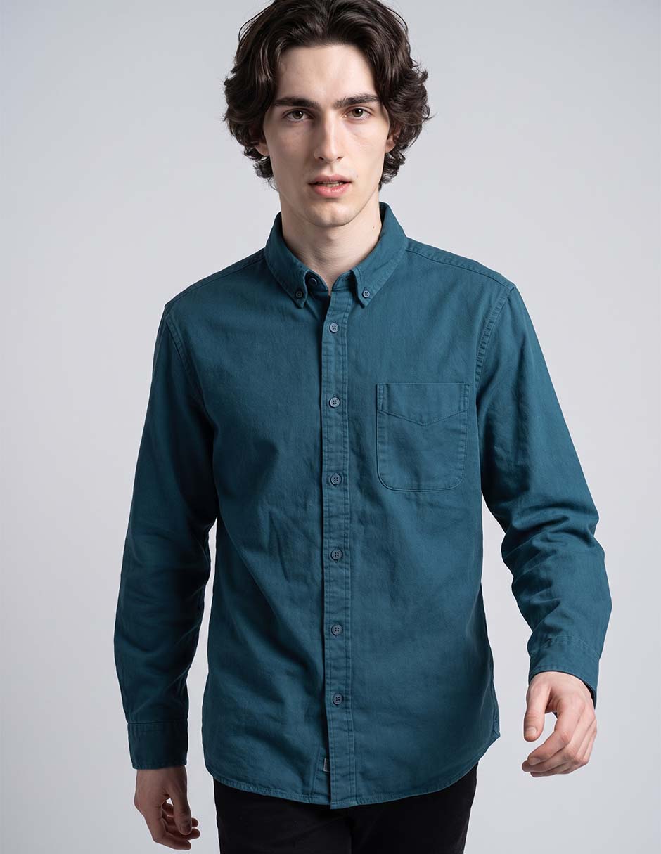 Camisa casual manga larga para hombre