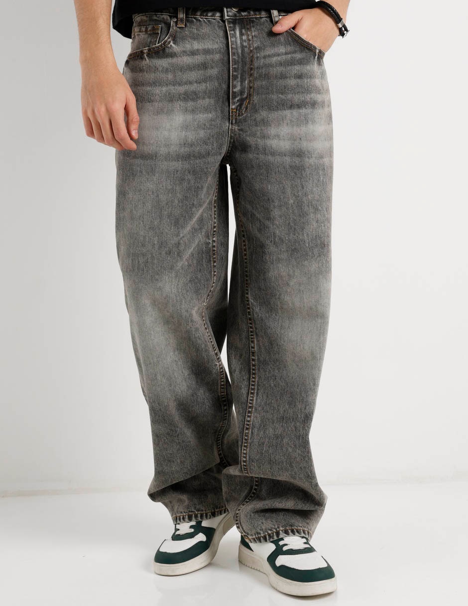 Jeans baggy lavado stone wash para hombre 1