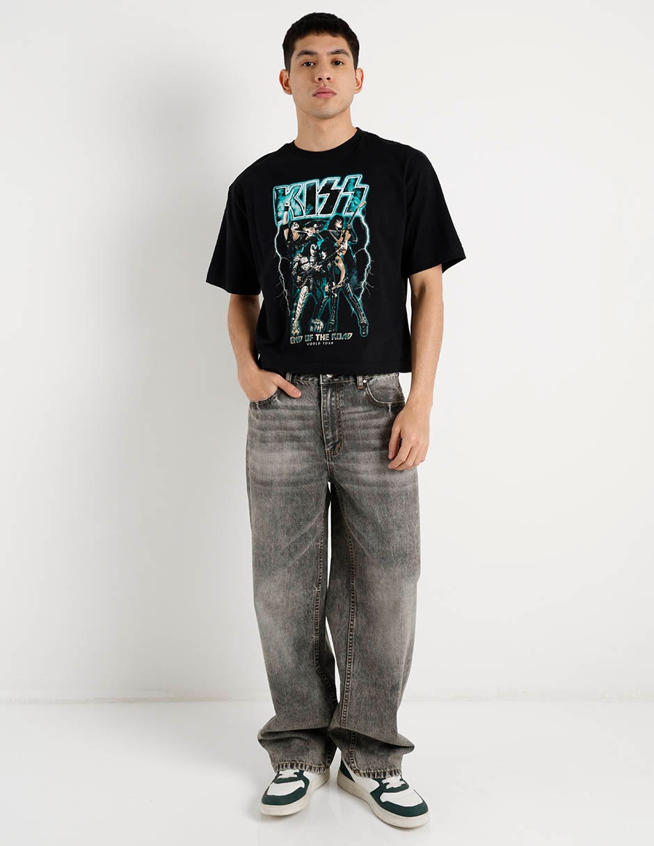 Jeans baggy lavado stone wash para hombre 8