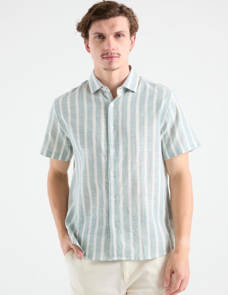 Camisa casual de algodón manga corta para hombre Camisa casual de algodón manga corta para hombre