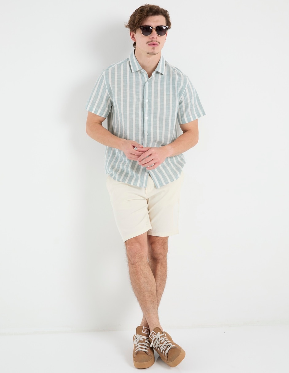 Camisa casual de algodón manga corta para hombre 4