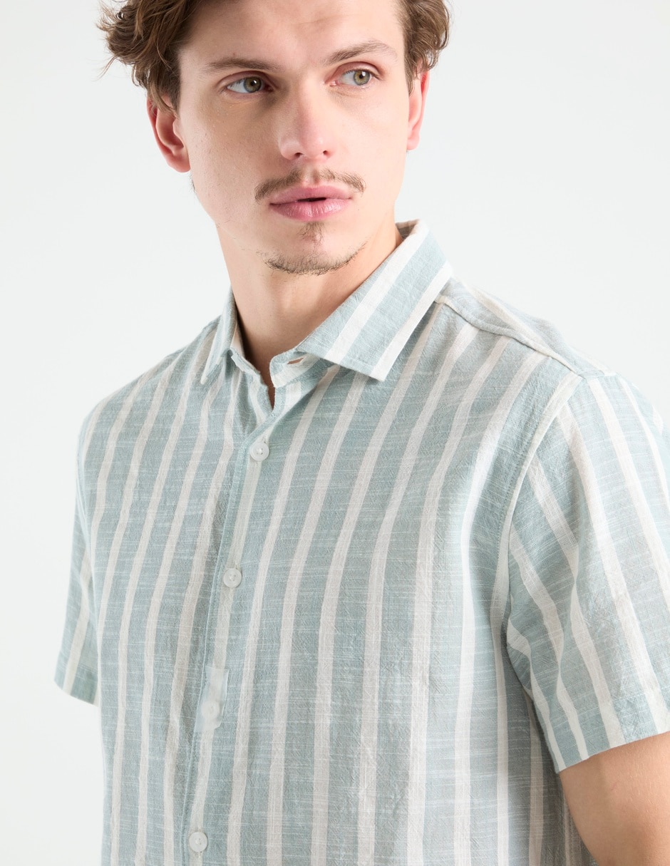 Camisa casual de algodón manga corta para hombre 3