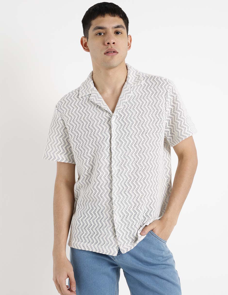 Camisa casual manga corta para hombre