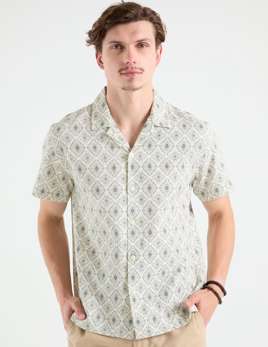 Camisa de algodón manga corta para hombre Camisa de algodón manga corta para hombre