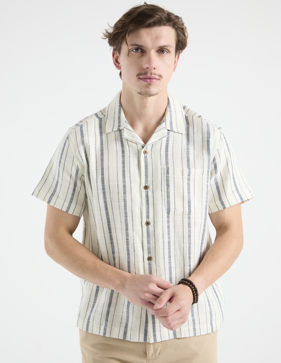 Camisa casual de algodón manga corta para hombre Camisa casual de algodón manga corta para hombre