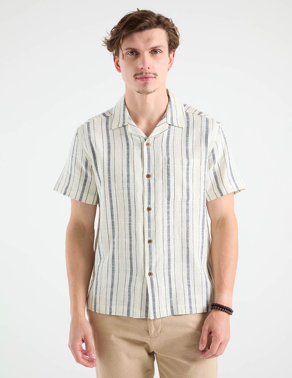 Camisa casual de algodón manga corta para hombre 5