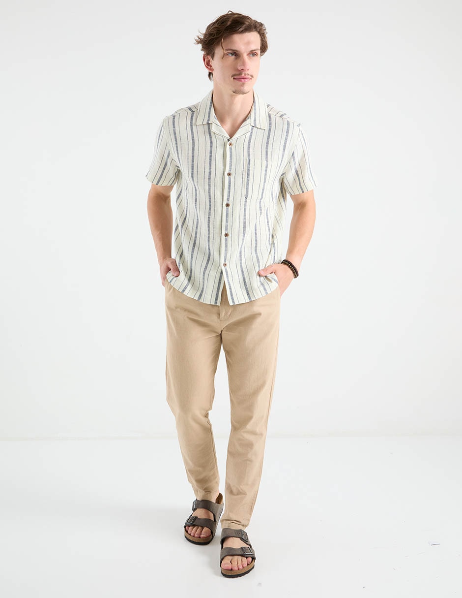 Camisa casual de algodón manga corta para hombre 4