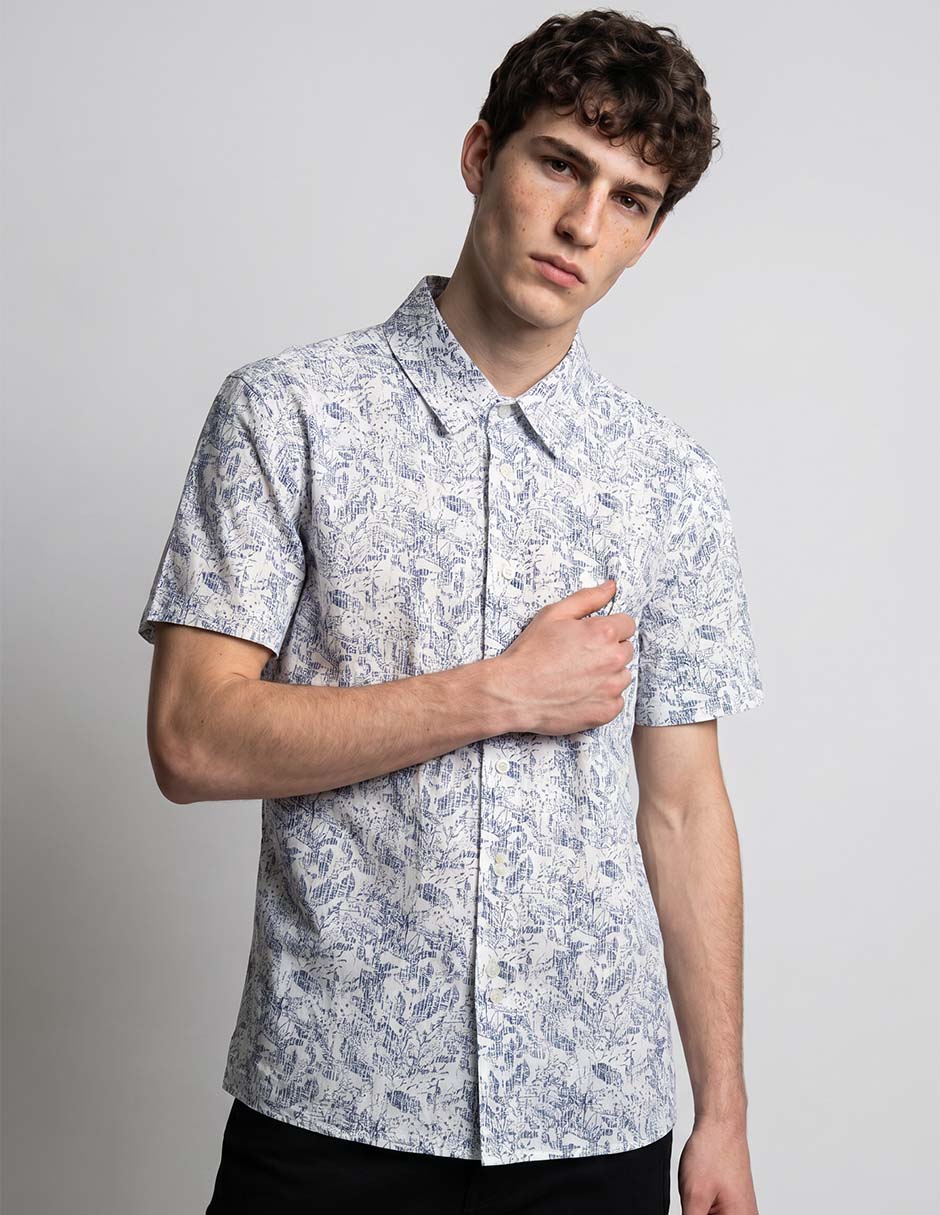 Camisa casual de algodón manga corta para hombre Camisa casual de algodón manga corta para hombre