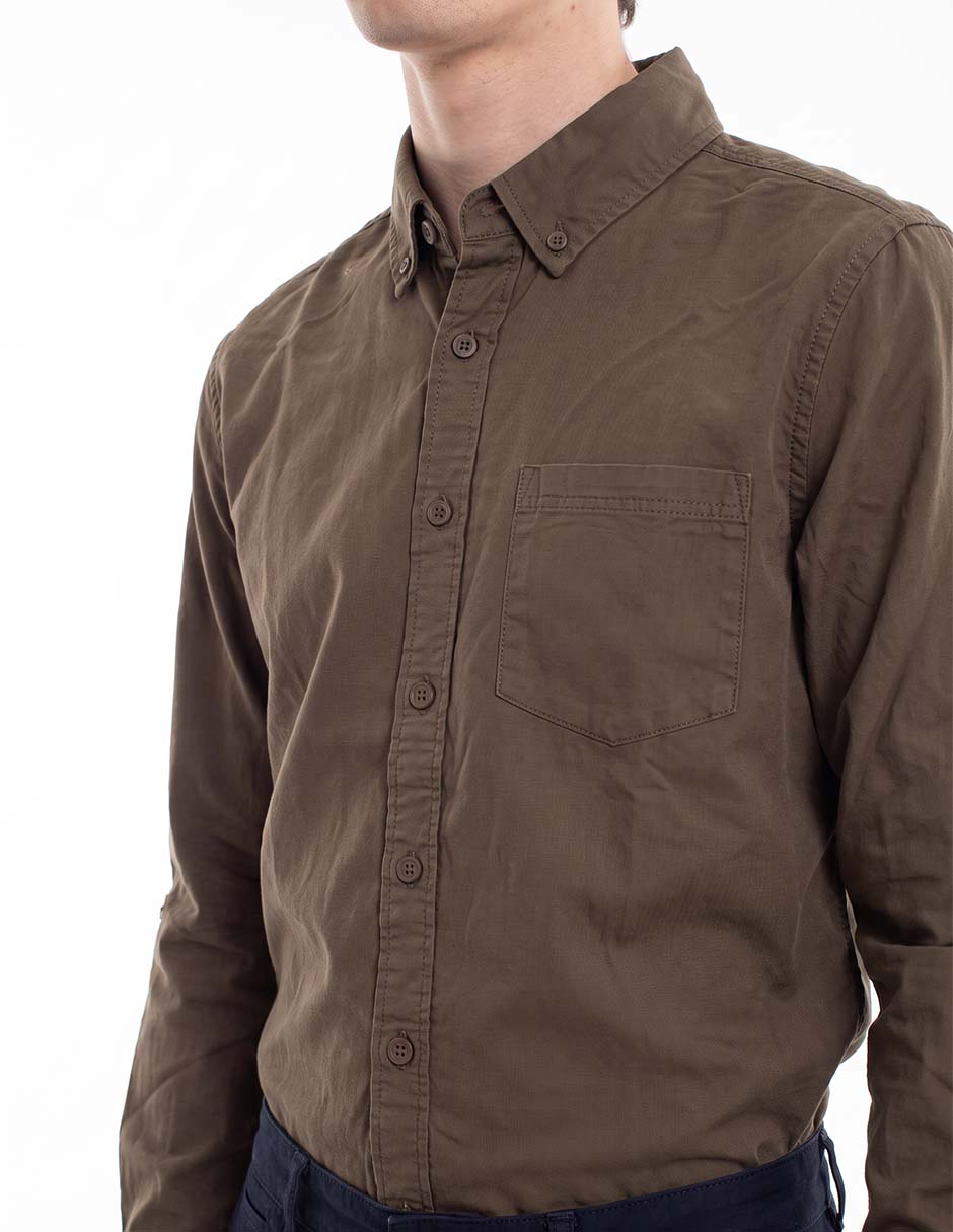 Camisa casual de algodón manga larga para hombre 2