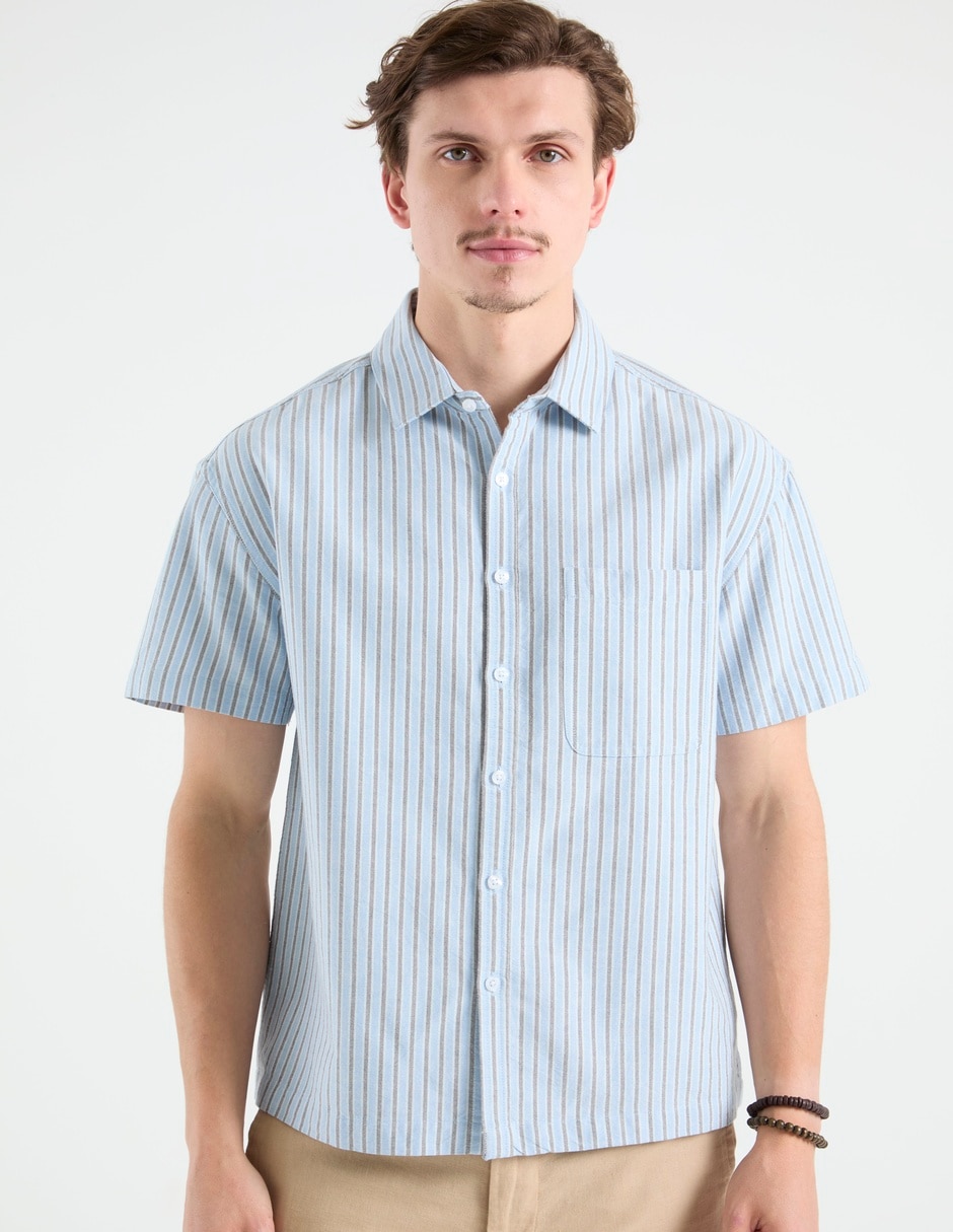 Camisa de algodón manga corta para hombre 5