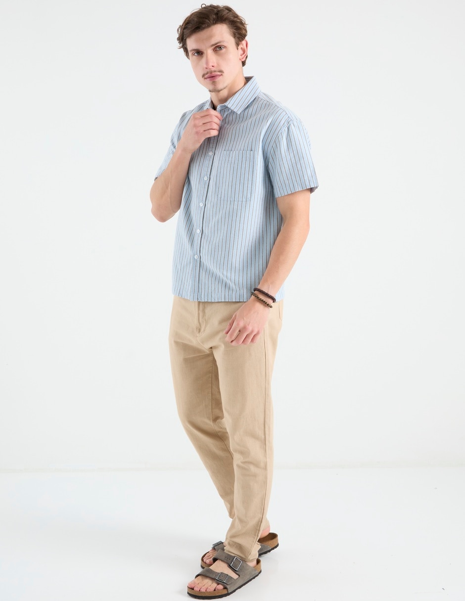 Camisa de algodón manga corta para hombre 4