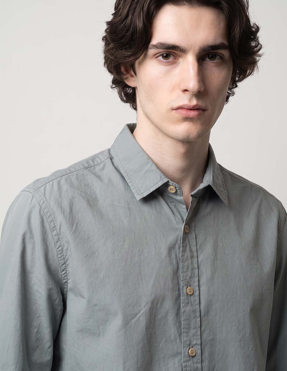 Camisa casual de algodón manga larga para hombre 3
