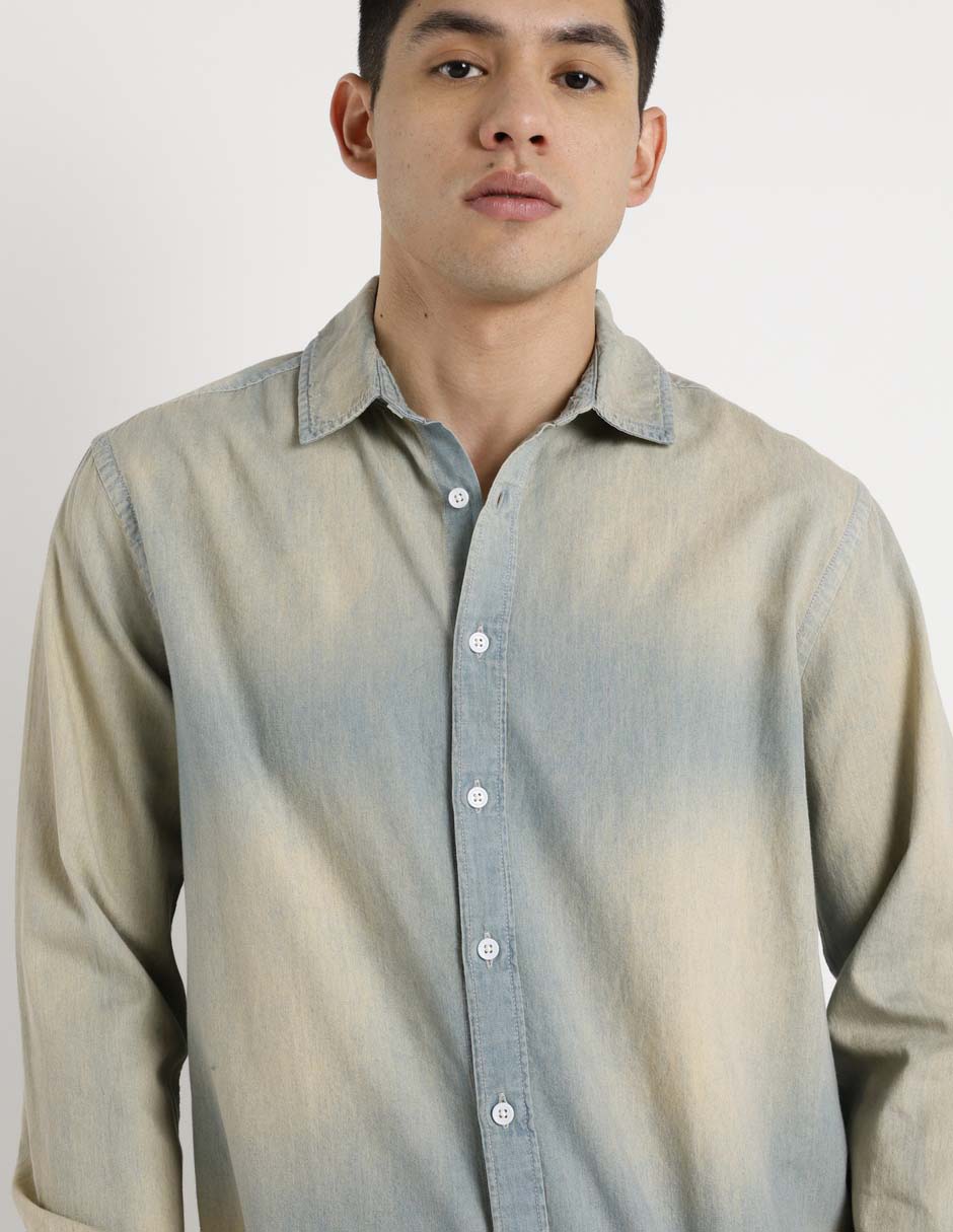 Camisa casual That's de algodón manga larga para hombre 4