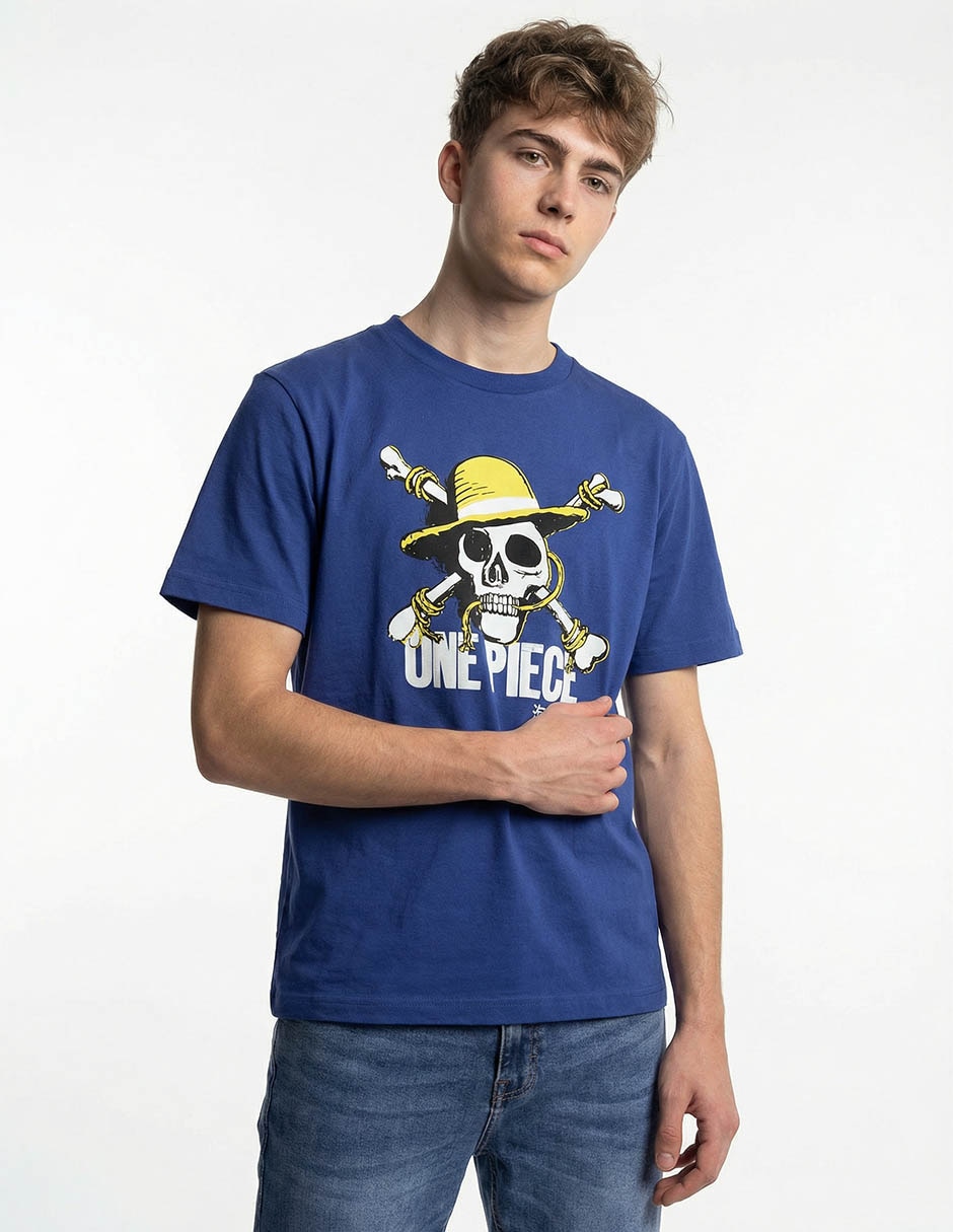 Playera One Piece cuello redondo para hombre