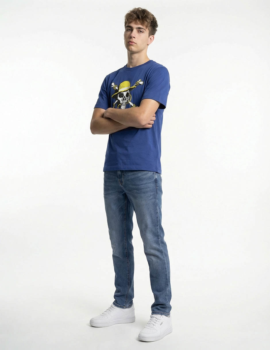 Playera One Piece cuello redondo para hombre