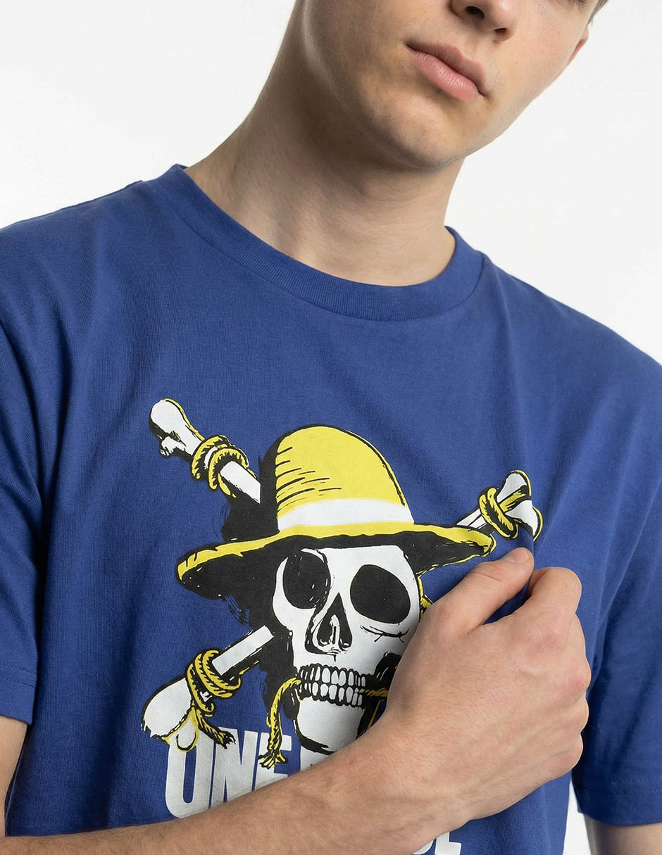 Playera One Piece cuello redondo para hombre