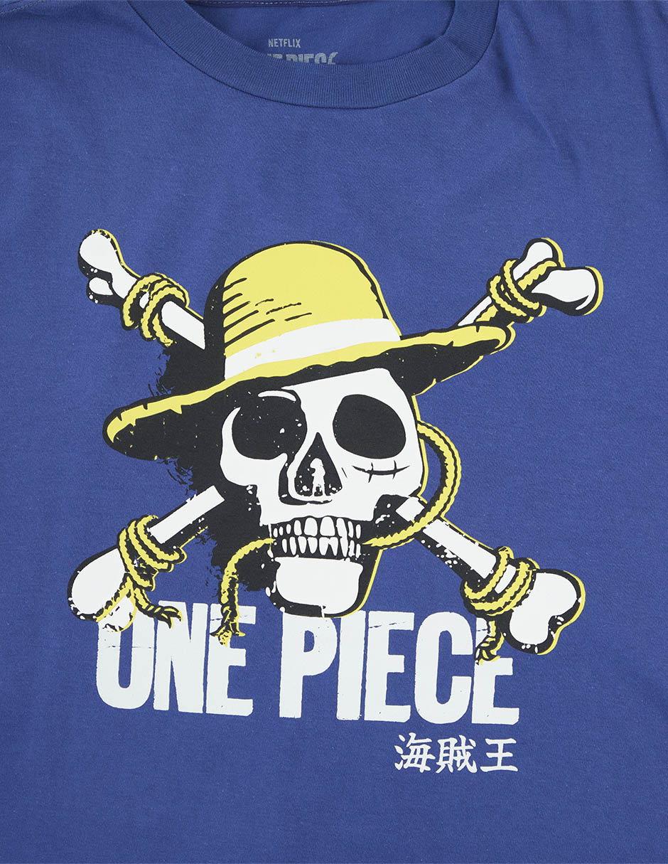 Playera One Piece cuello redondo para hombre