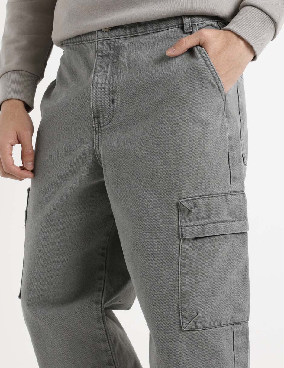 Jeans cargo baggy para hombre 9