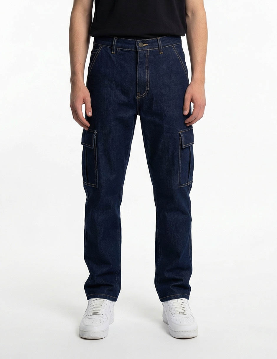 Jeans cargo relaxed That's It lavado obscuro para hombre