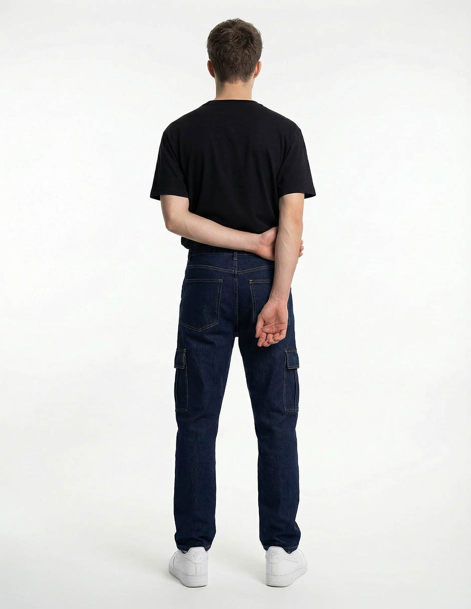 Jeans cargo relaxed That's It lavado obscuro para hombre