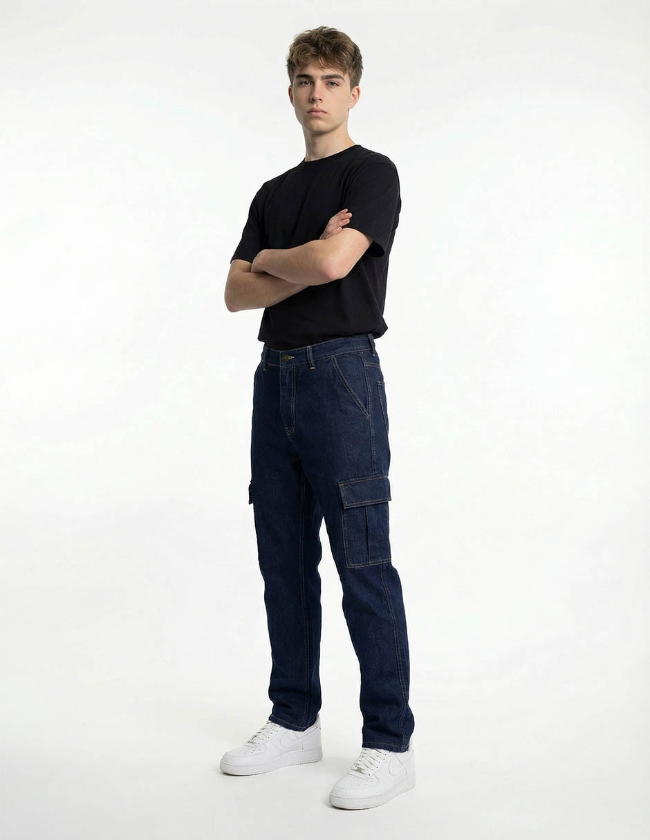 Jeans cargo relaxed That's It lavado obscuro para hombre