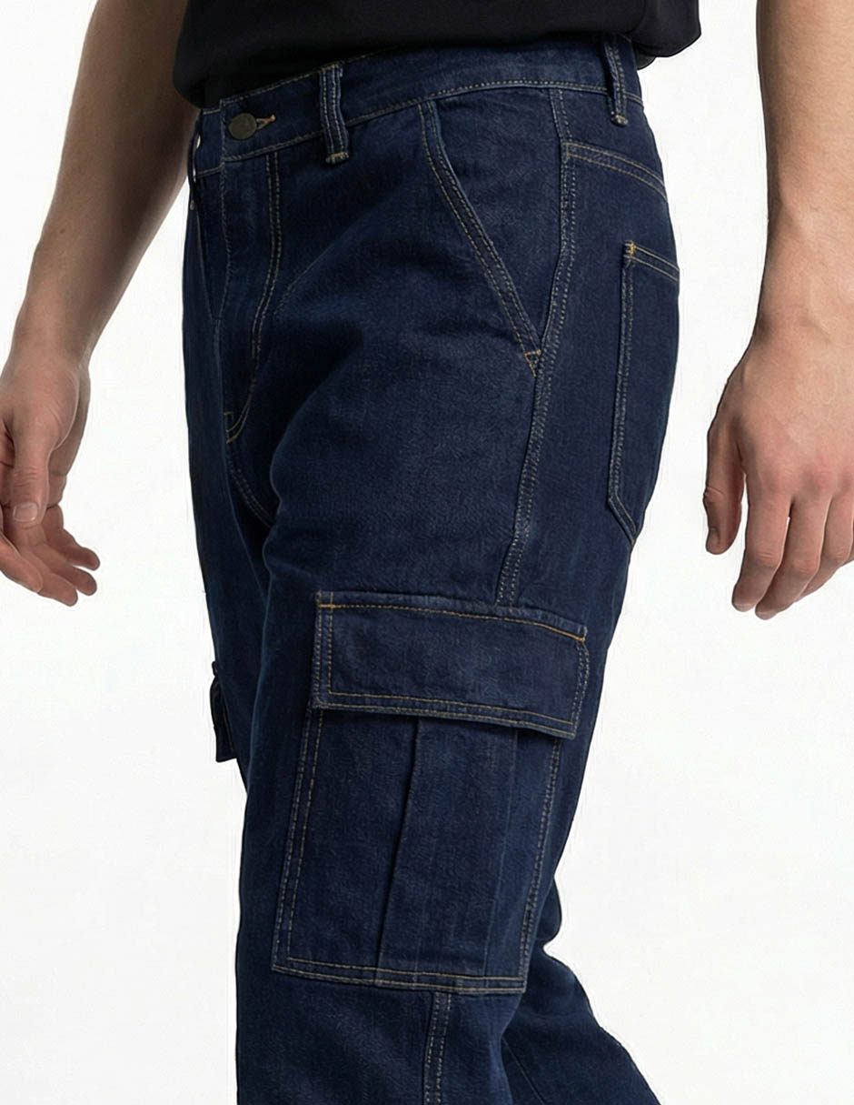 Jeans cargo relaxed That's It lavado obscuro para hombre