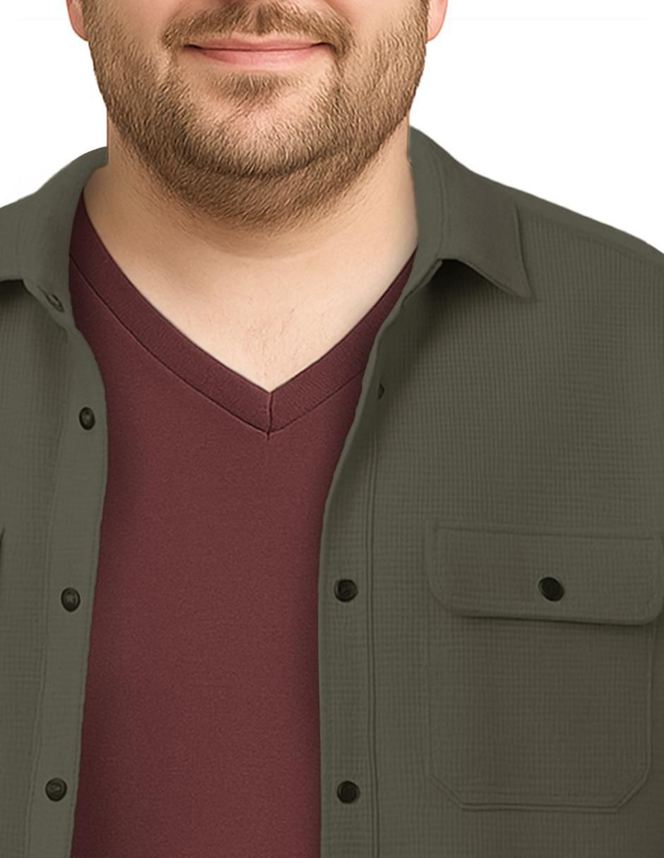 Sobrecamisa casual manga larga para hombre 8