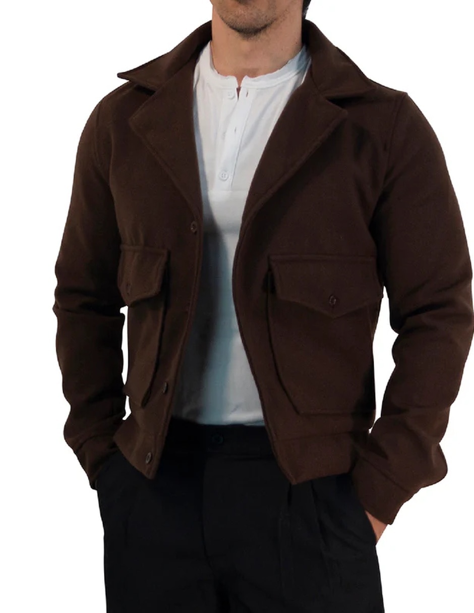 Chamarra casual con bolsillos para hombre Chamarra casual con bolsillos para hombre
