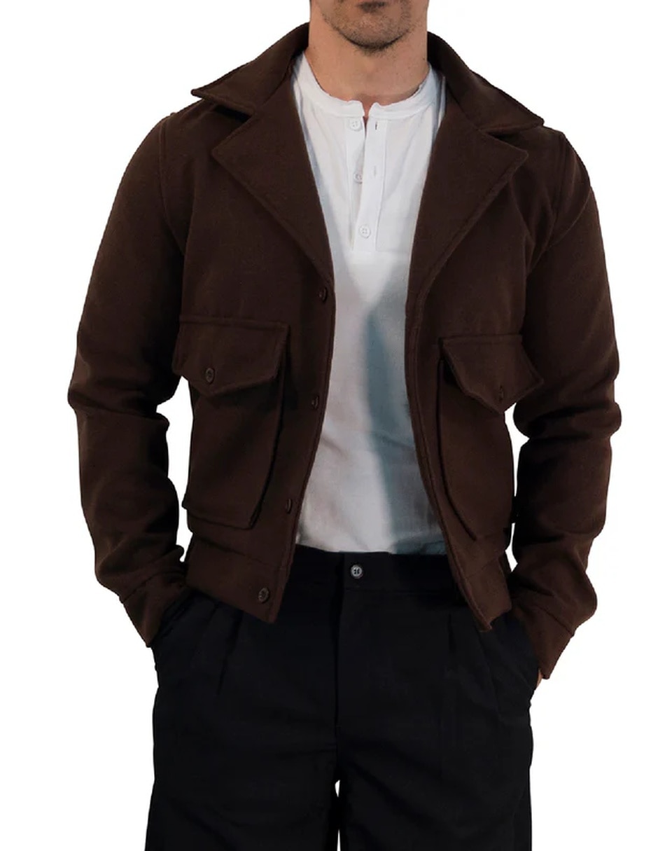 Chamarra casual con bolsillos para hombre 5