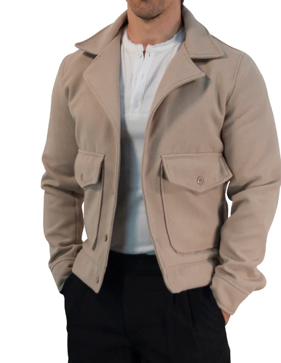 Chamarra casual con bolsillos para hombre Chamarra casual con bolsillos para hombre