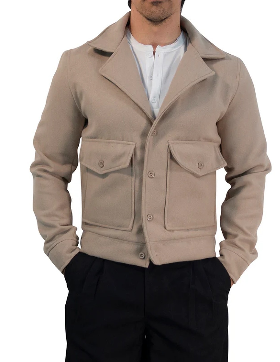 Chamarra casual John Leopard con bolsillos para hombre