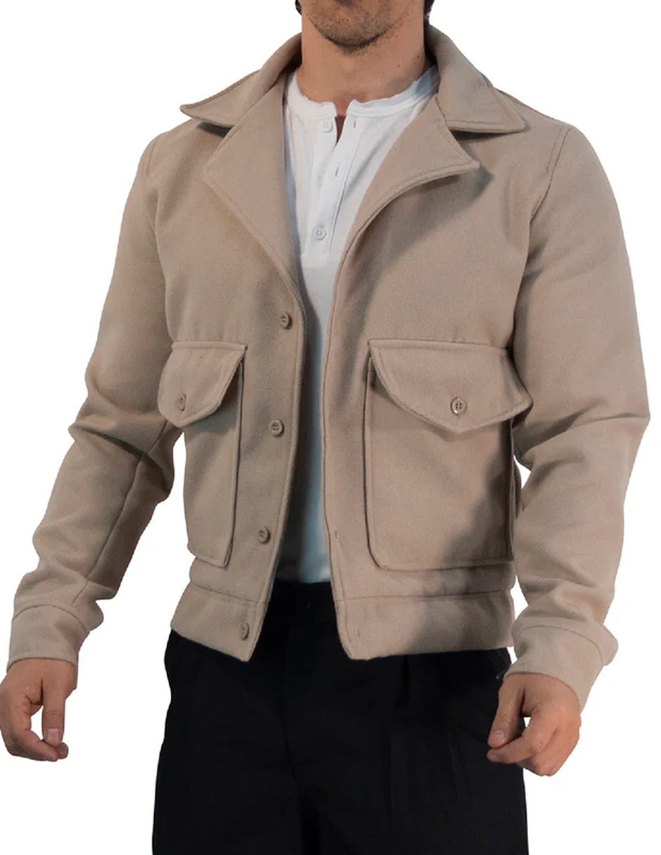 Chamarra casual John Leopard con bolsillos para hombre