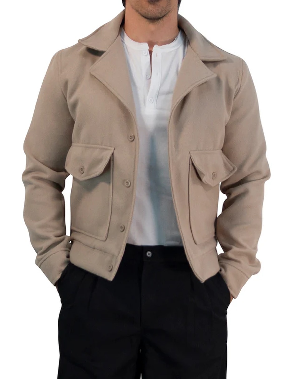 Chamarra casual John Leopard con bolsillos para hombre