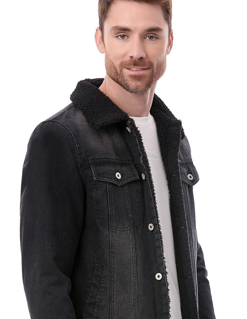 Chamarra casual de mezclilla sherpa para hombre 5