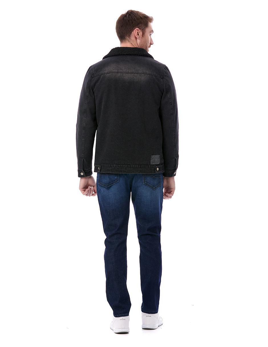 Chamarra casual de mezclilla sherpa para hombre 4