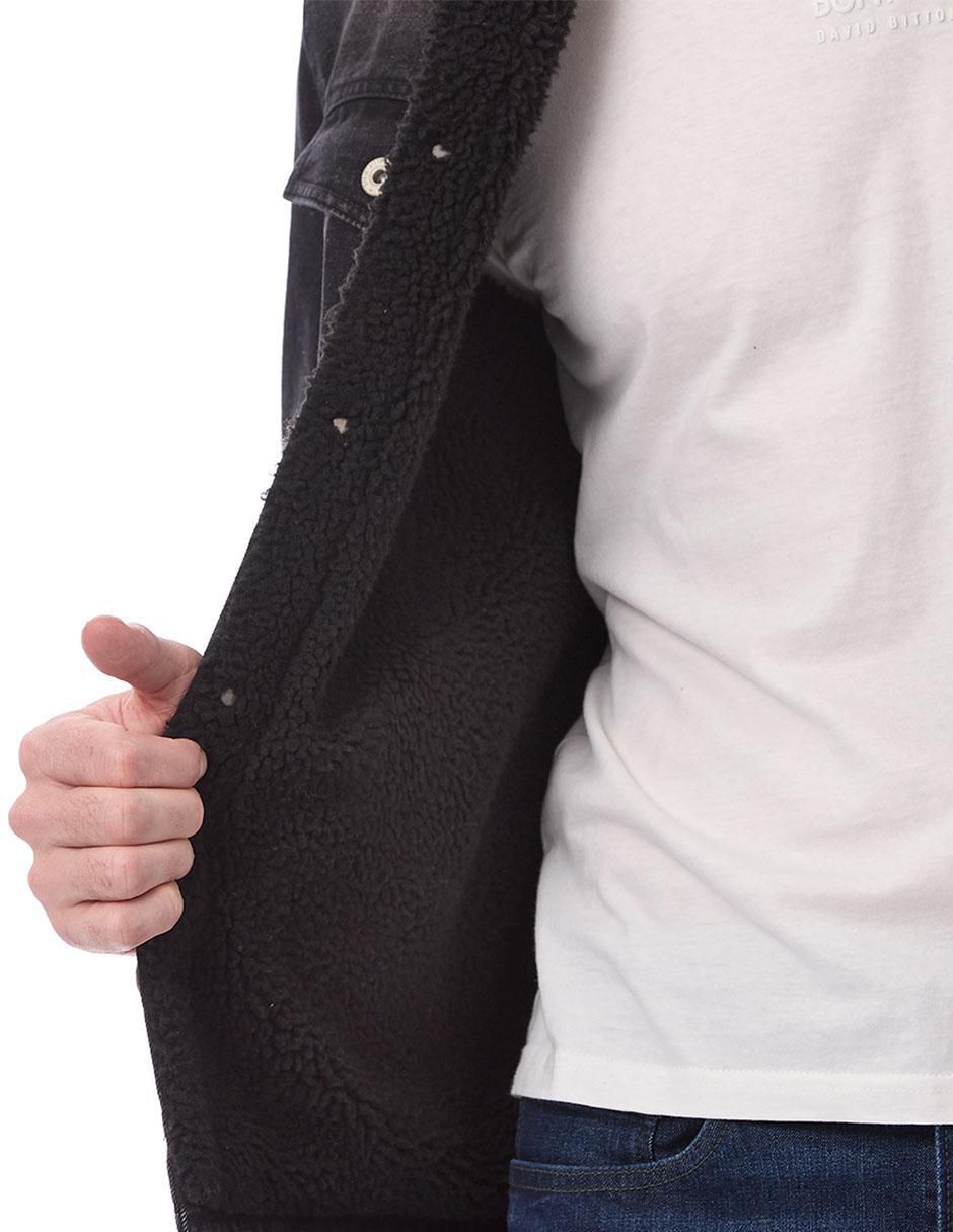 Chamarra casual de mezclilla sherpa para hombre 2