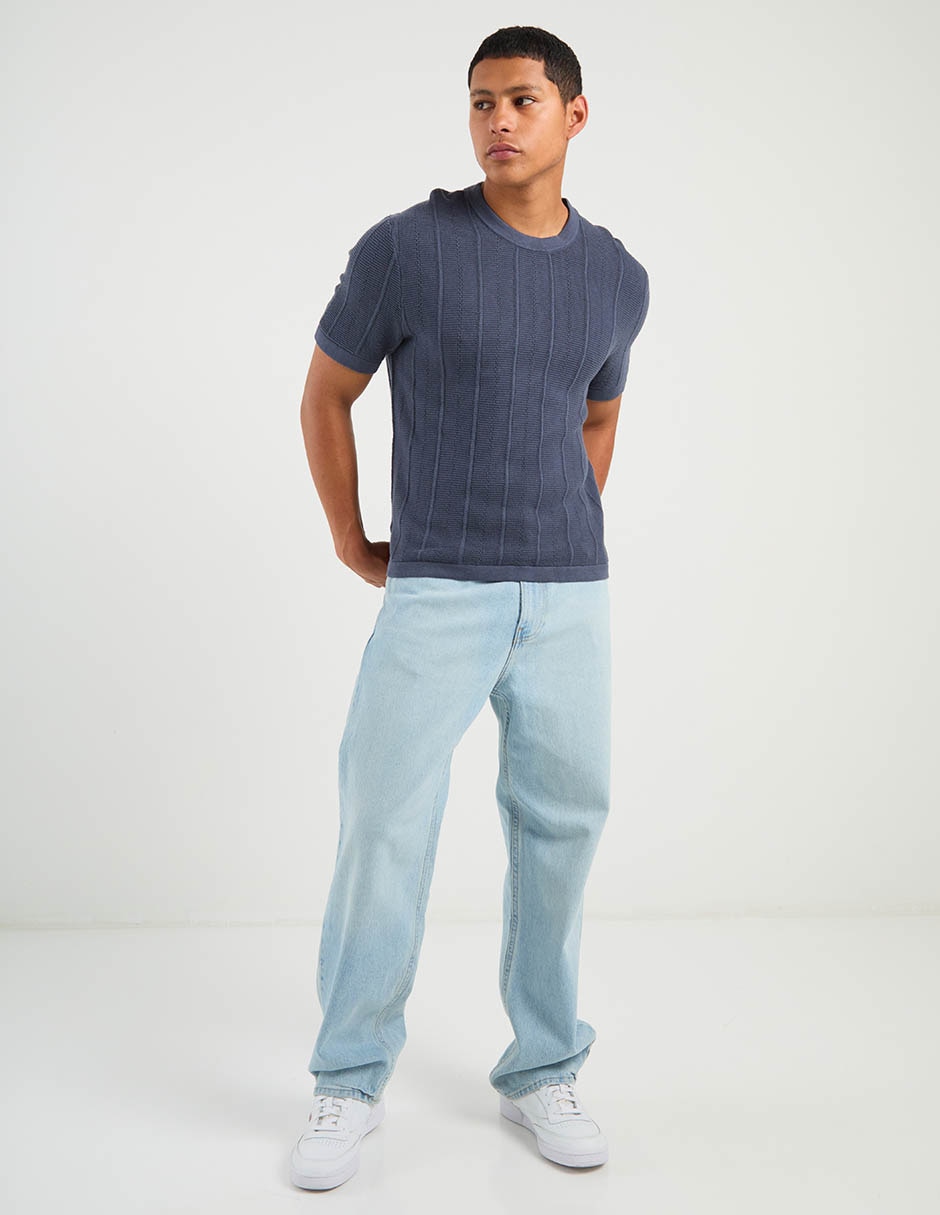 Jeans baggy lavado claro para hombre 1