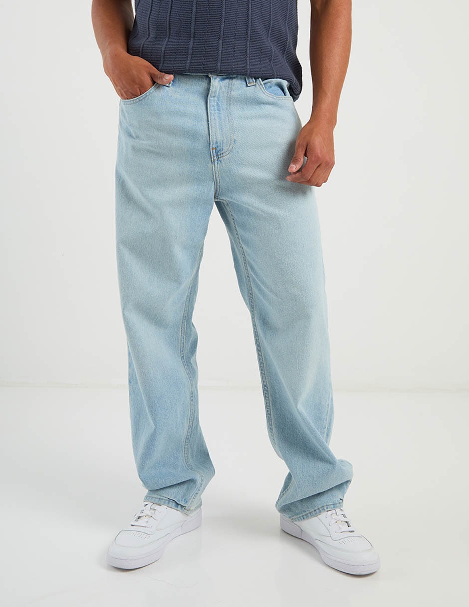 Jeans baggy lavado claro para hombre 7