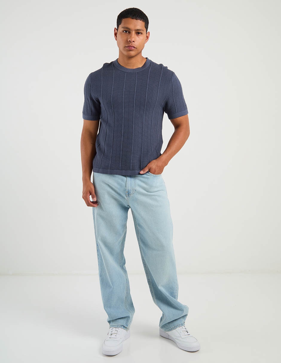 Jeans baggy lavado claro para hombre 8
