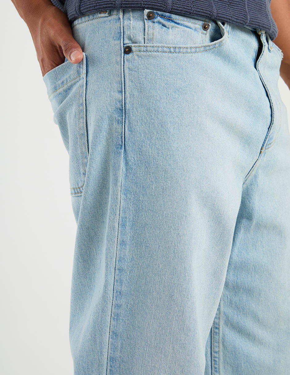 Jeans baggy lavado claro para hombre 9