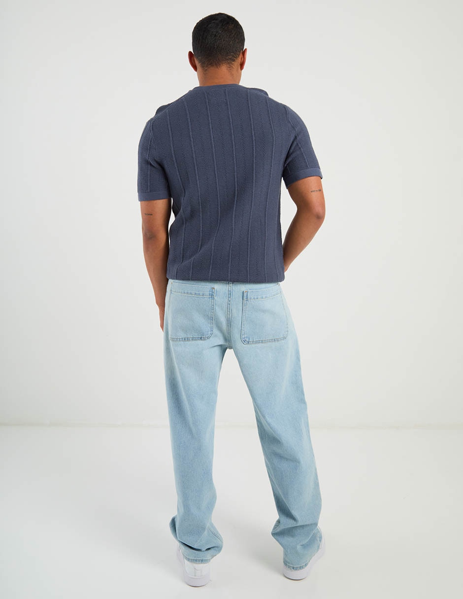 Jeans baggy lavado claro para hombre 11