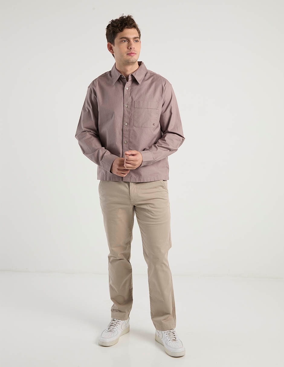 Pantalón chino regular de algodón para hombre