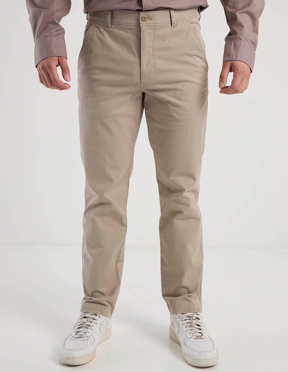 Pantalón chino regular de algodón para hombre 5