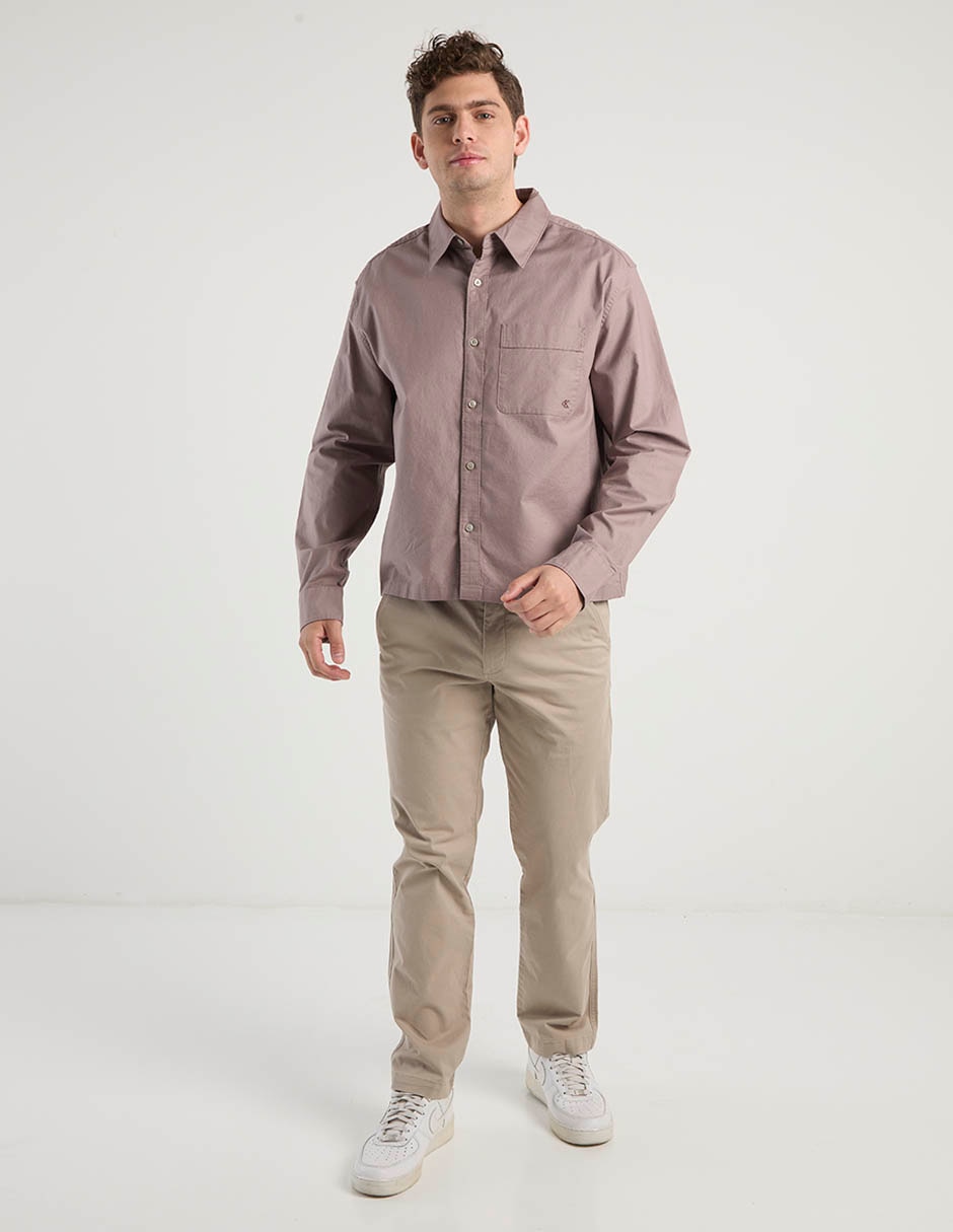 Pantalón chino regular de algodón para hombre