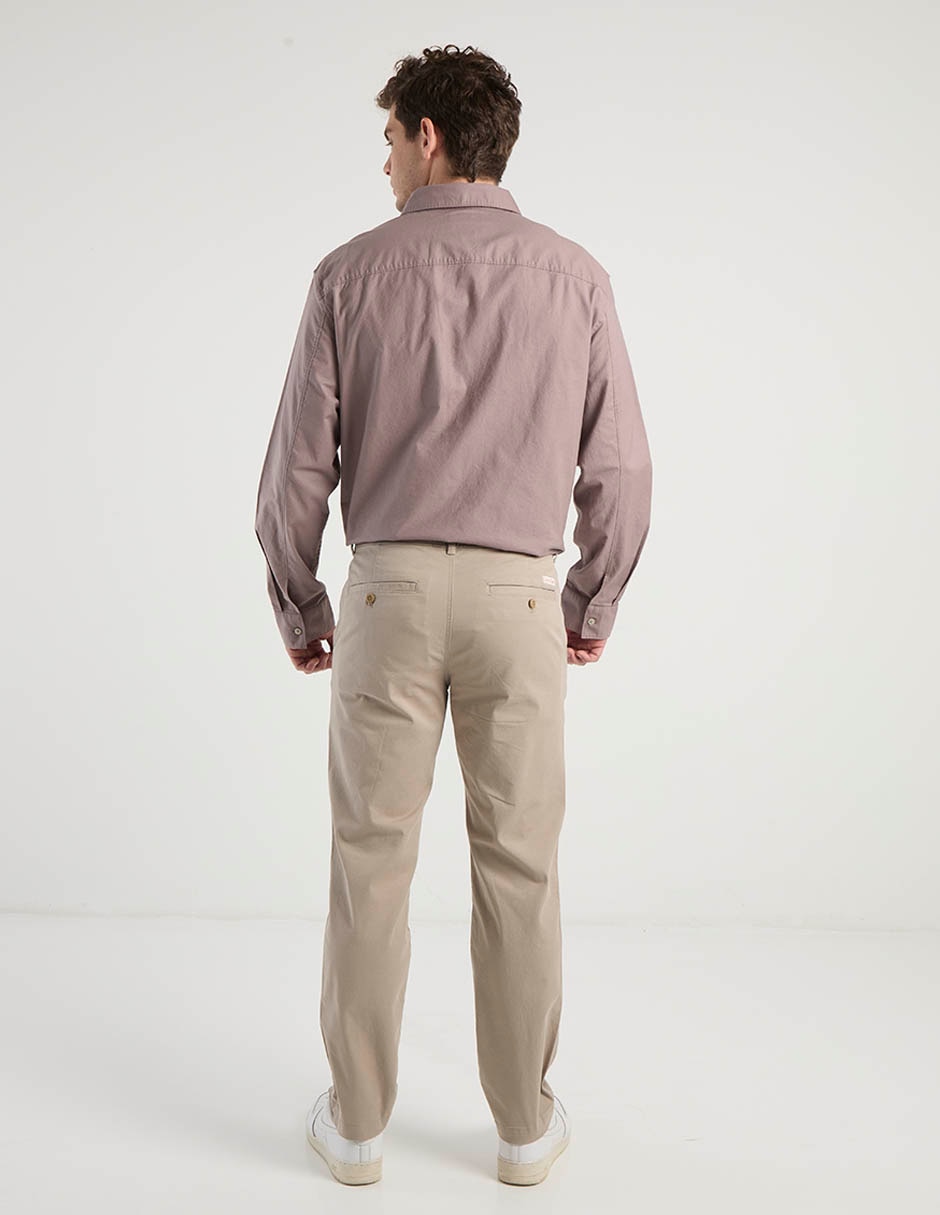 Pantalón chino regular de algodón para hombre 6